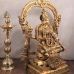 Pure Brass Goddess Padmavathi Lakshmi Sculpture with Thiruvarchi - 30" | Divine Grace & Prosperity | Intricate Details | Sacred Space Decor | Temple Masterpiece